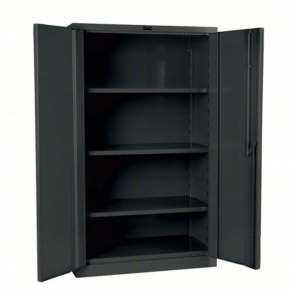Hallowell DuraTough Galvanite Series Storage Cabinet With Two Open Doors And Four Shelves Inside