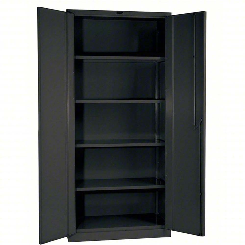 Hallowell DuraTough Storage Cabinet Galvanite Series With Open Double Doors And Four Shelves Inside