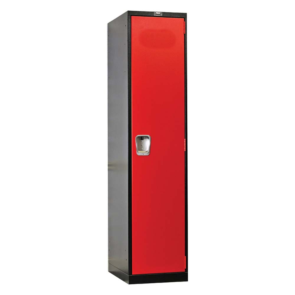 Hallowell Fort Knox Workbench With Steel Top With A Red Door And A Black Frame