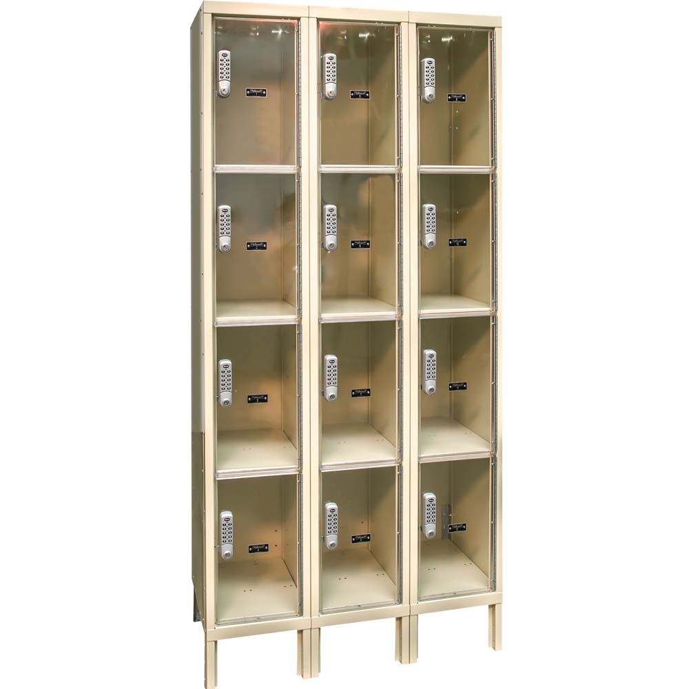 Hallowell Locker 4-Tier 36W x 12D Each With Four Compartments Featuring Combination Locks