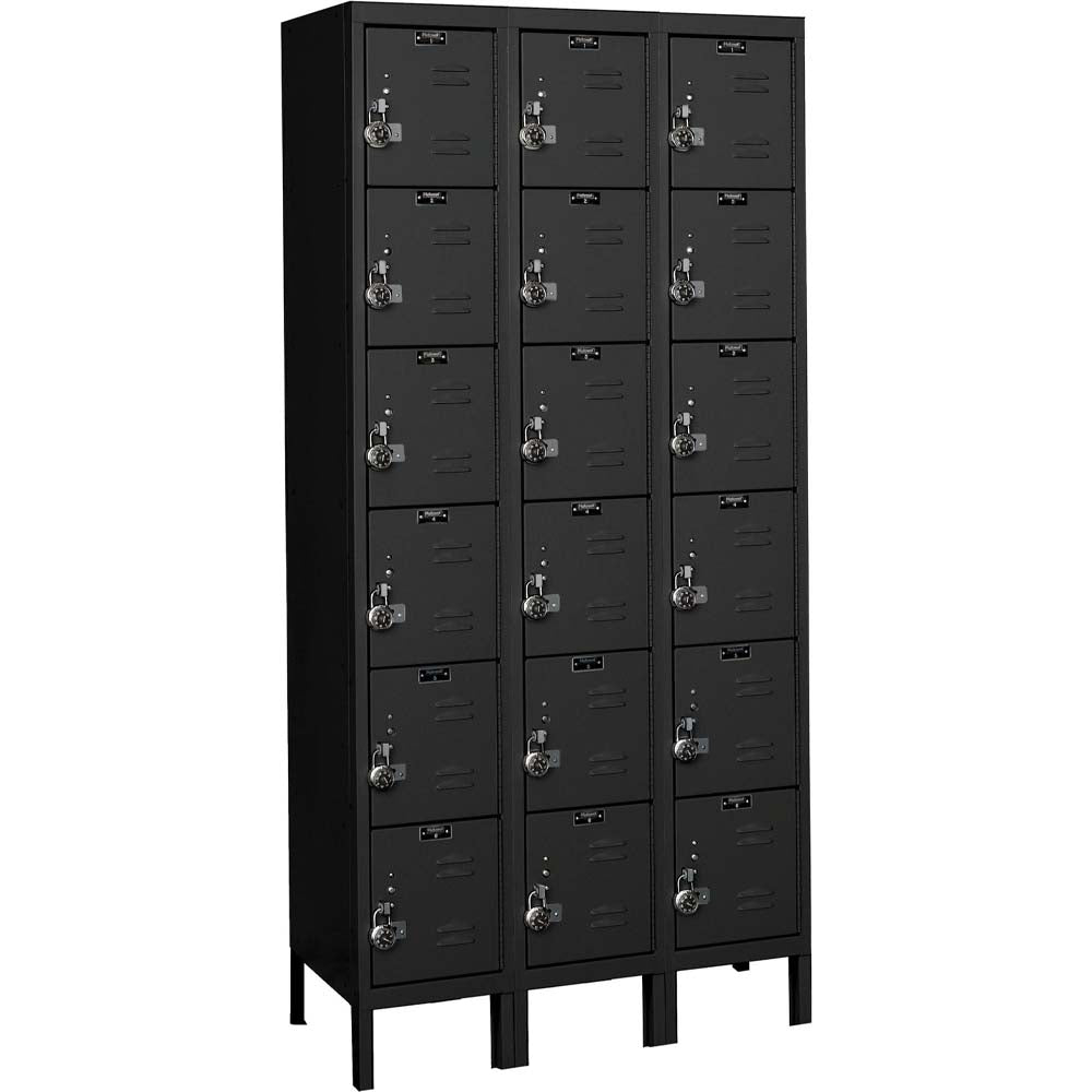 Hallowell Locker 6-Tier 3-Wide Tan Assembled With Three Columns And Five Rows Of Individual Compartments Each Secured With Combination Locks