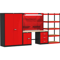 Hallowell Wood Top Workbench With Mixed Storage With Cabinets A Workbench And Shelving