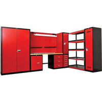 Hallowell Wood Top Workbench With Secure Storage With Cabinets Drawers Shelves And A Workbench