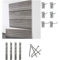 Gray storeWALL Medium Heavy Duty Starter System - 4 Slatwall Panels