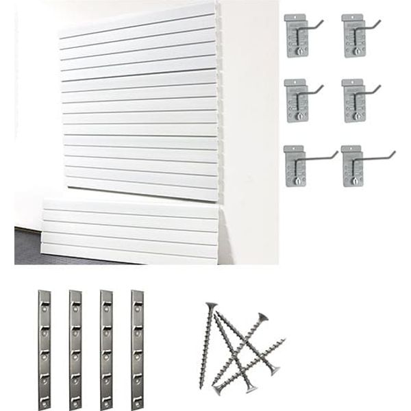 Lavender storeWALL Medium Heavy Duty Starter System - 4 Slatwall Panels