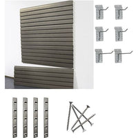 Gray storeWALL Medium Heavy Duty Starter System - 4 Slatwall Panels