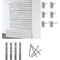 Light Gray storeWALL Medium Heavy Duty Starter System - 4 Slatwall Panels