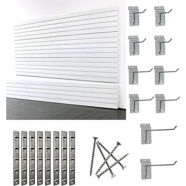 Lavender storeWALL Large Heavy Duty Starter System - 8 Slatwall Panels