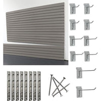 Slate Gray storeWALL Large Heavy Duty Starter System - 8 Slatwall Panels