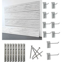 Light Gray storeWALL Large Heavy Duty Starter System - 8 Slatwall Panels