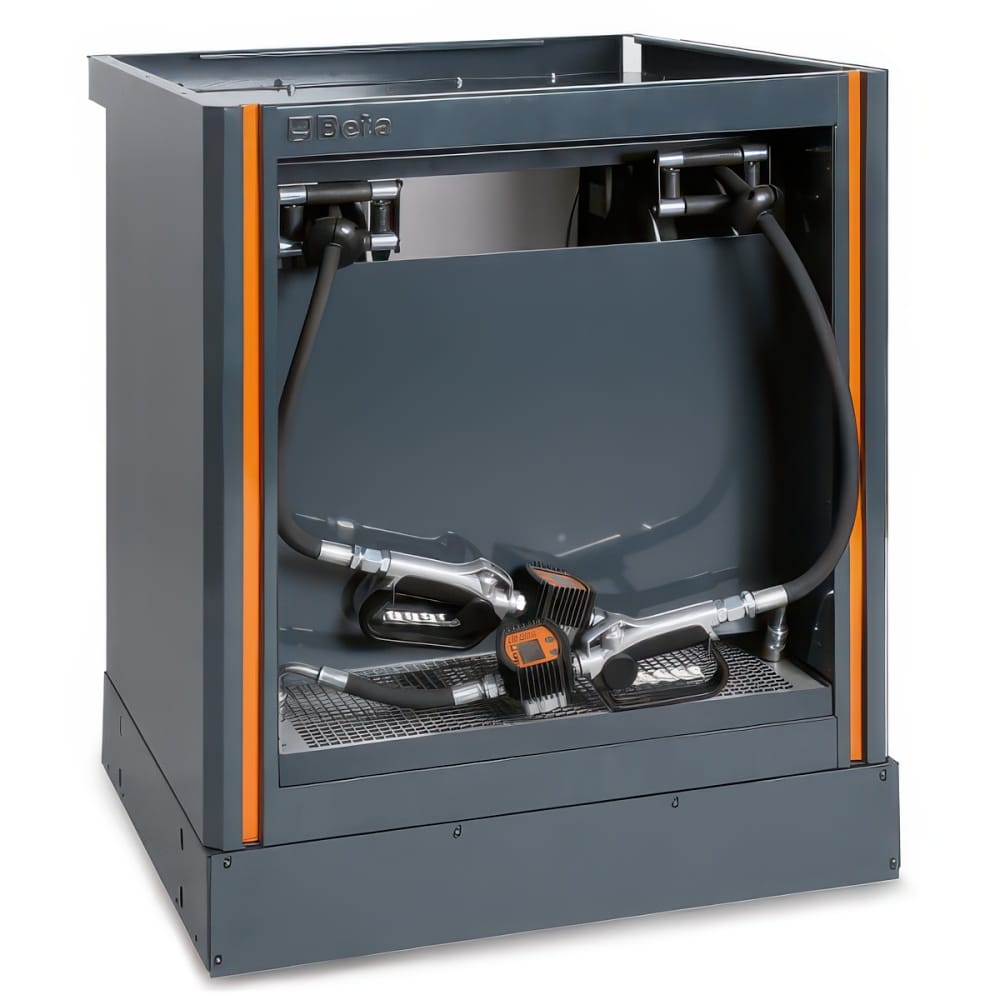 Industrial Service Module With Retractable Hose Reels And Integrated Compressed Air Tools