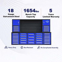 Infographic Displays A Blue Modular Workbench System