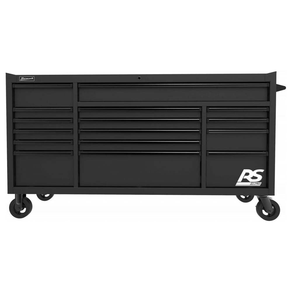 Large Black Homak 72 16 Drawer Roller Cabinet Featuring Numerous Drawers And Wheels For Easy Movement