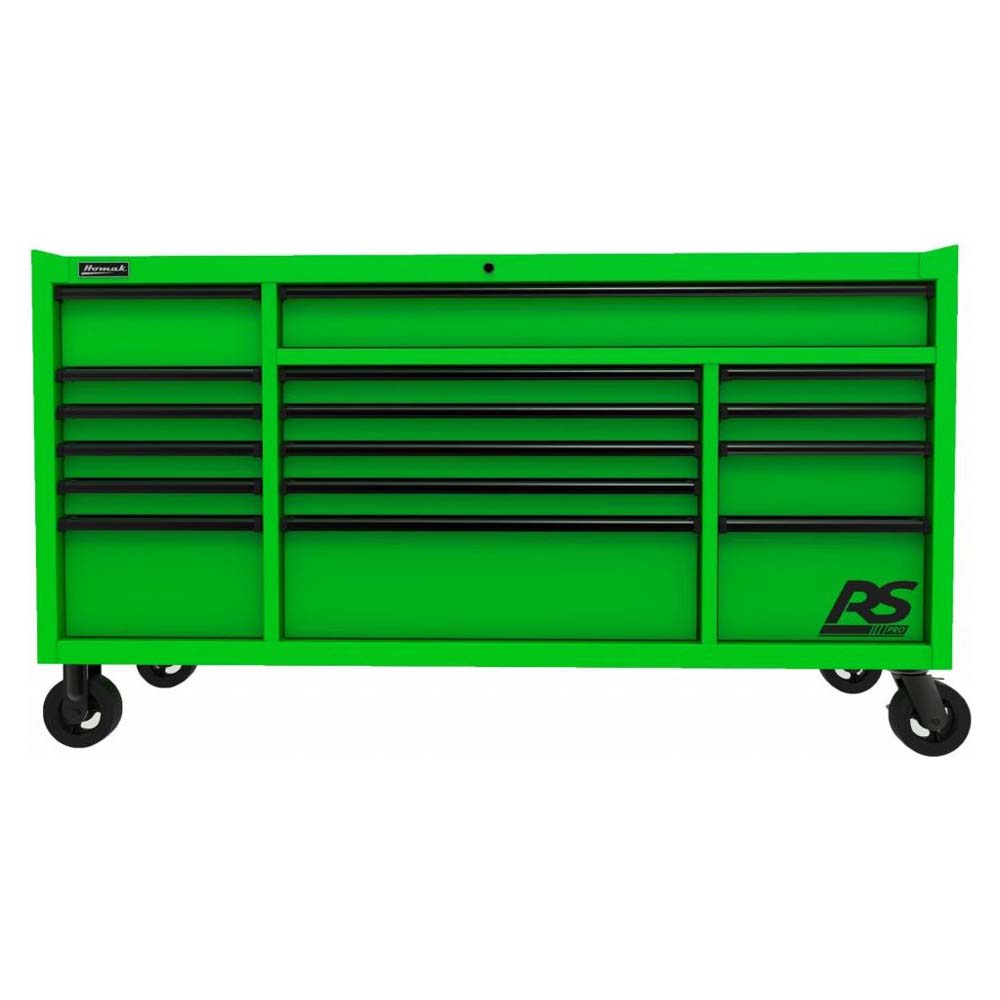 Large Green Homak 72 Roller Cabinet With Multiple Drawers And Wheels