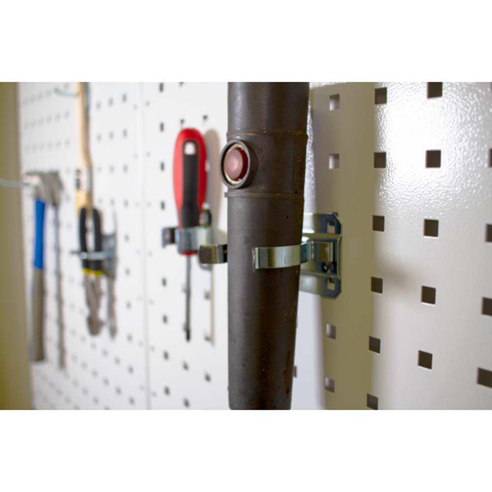Lochook Pegboard Hooks Triton Displays Various Tools With A Prominent Dark Pipe Secured By Metal Clamps