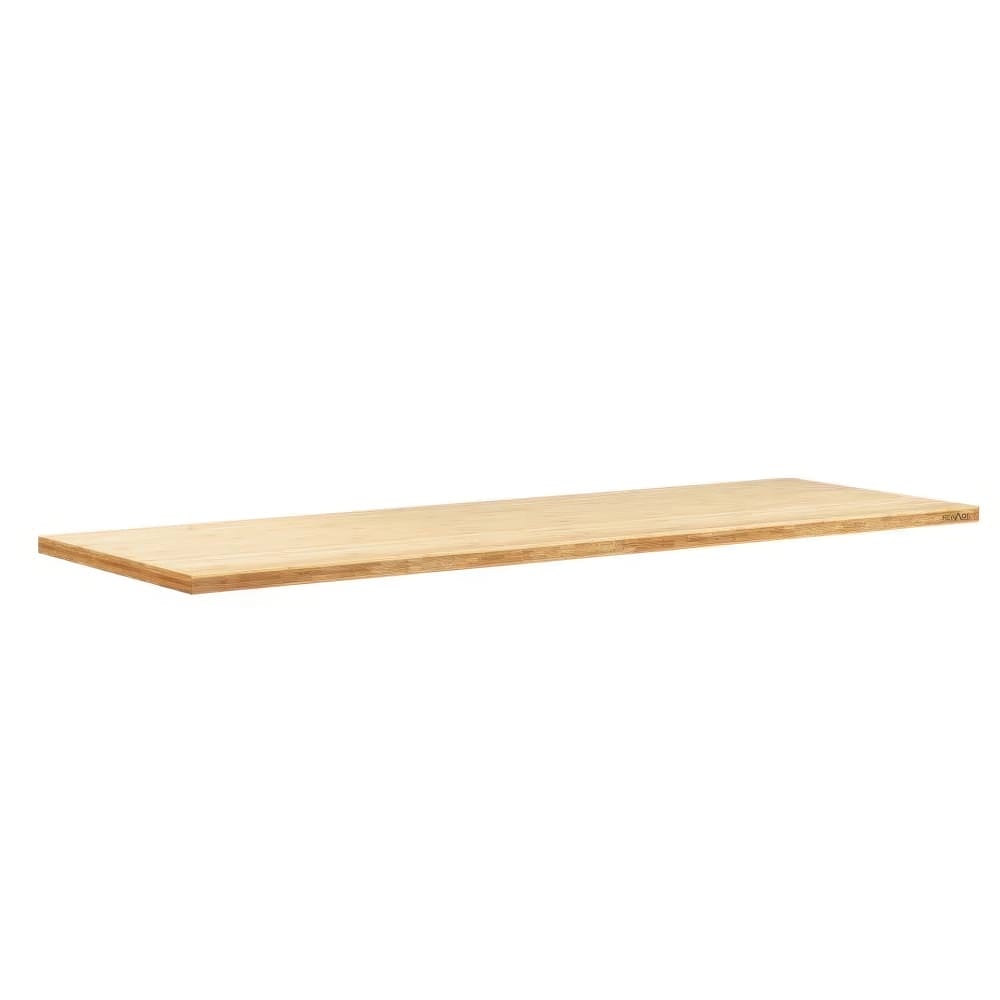 Long Bamboo Workbench Top Plank Isolated On A White Background