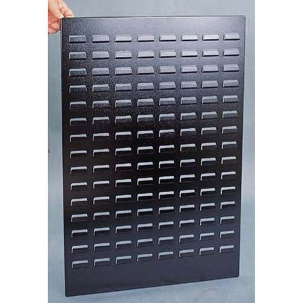 Louvered Panel Board Steel With Numerous Rectangular Slots In A Grid Pattern