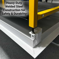 Close-up of the Majic Attic Lift's steel basket arm and ceiling door frame