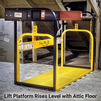 Majic Attic Lift platform raised level with the attic floor