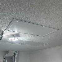 Majic Attic Lift Fire Resistant Ceiling Door Panel Up in Raised Position