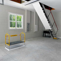 Majic Stair And Lift In Garage Back Side View