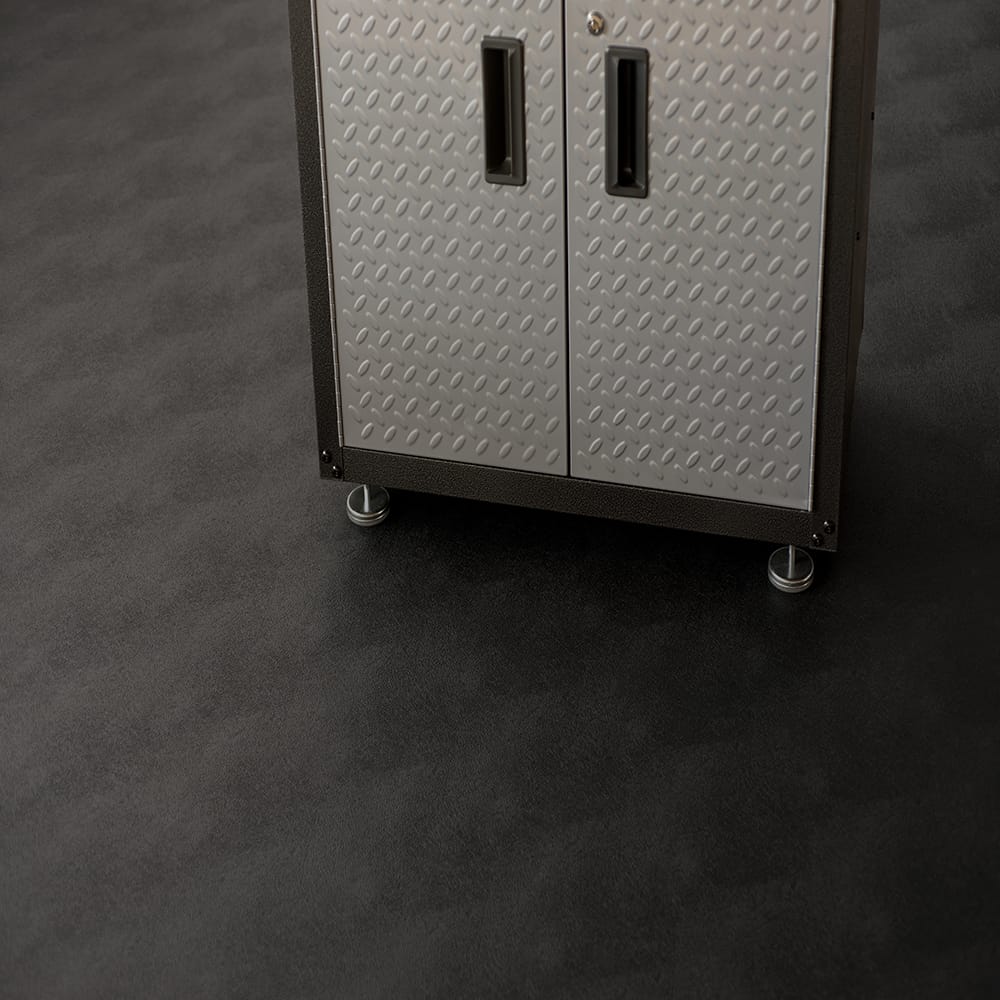 Metal Cabinet With Two Textured Doors Featuring A Diamond Plate Pattern Positioned On A Dark Levant G-Floor