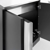 Metal Cabinet With  Aluminum Handle And Open Door