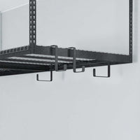 Metal Shelving System With NewAge VersaRac Accessories Multi Purpose Hooks 4 Pack Suspended Beneath
