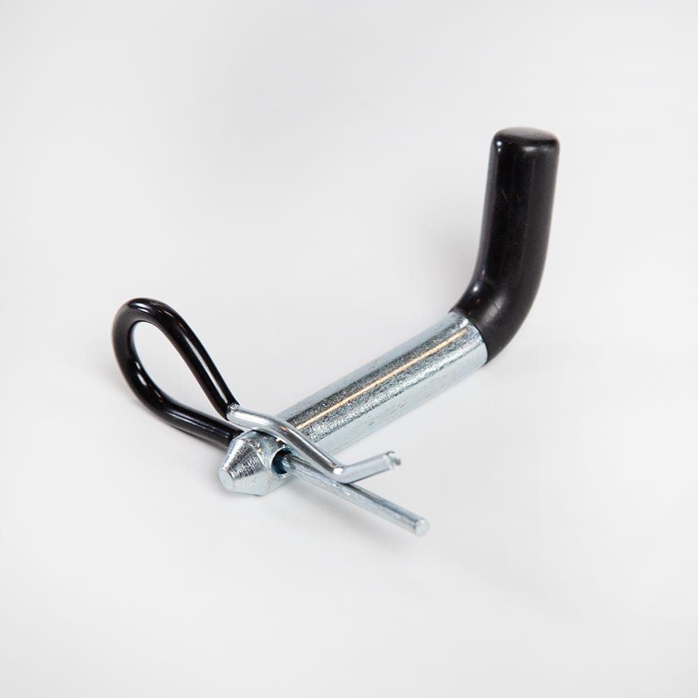Metallic Hook With A Black Handle Connected To A Pin Mechanism