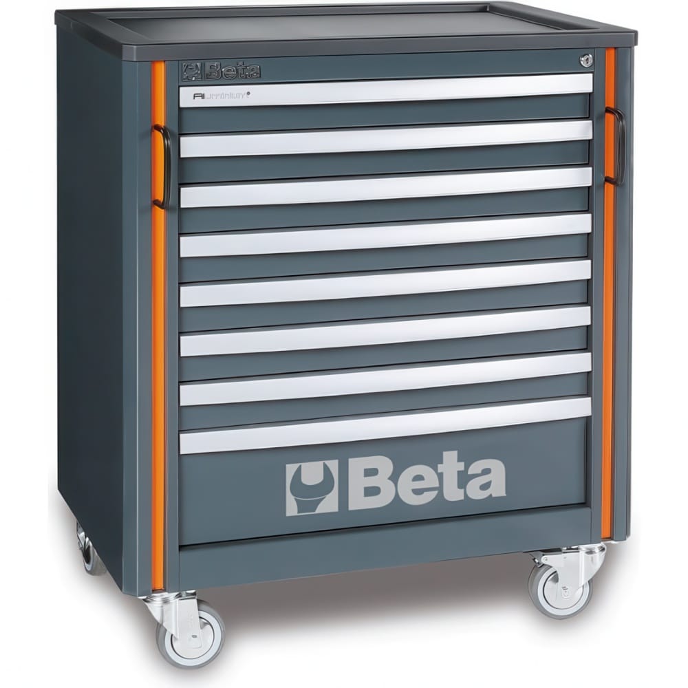 Mobile Eight Drawer Tool Cabinet With Locking Top Tray And Swivel Casters