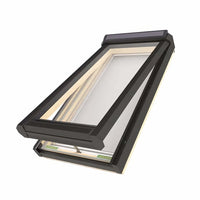 Modern Roof Window With Black Frame And Tilted Glass Panel For Natural Light And Ventilation