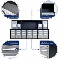 Modular Tool Bench With Many Drawers And Cabinets