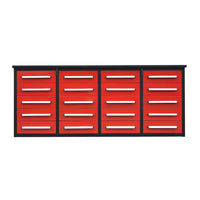 Multi Drawer Tool Cabinet With Four Columns Of Drawers And Silver Pull Handles
