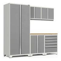 NewAge 6 Piece Garage Cabinet Set Pro 3.0 Series Featuring A Tall Cabinet With Double Doors On The Left