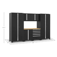 NewAge 7 Piece Pro 3.0 Series Garage Cabinet Set Measuring 128 Inches In Width 84.75 Inches In Height And 24 Inches In Depth
