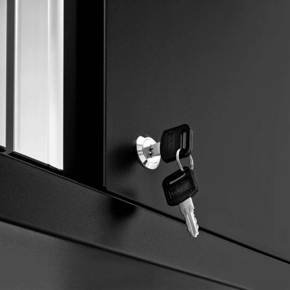 NewAge 9 Piece Cabinet Featuring A Silver Lock With Two Black Keys