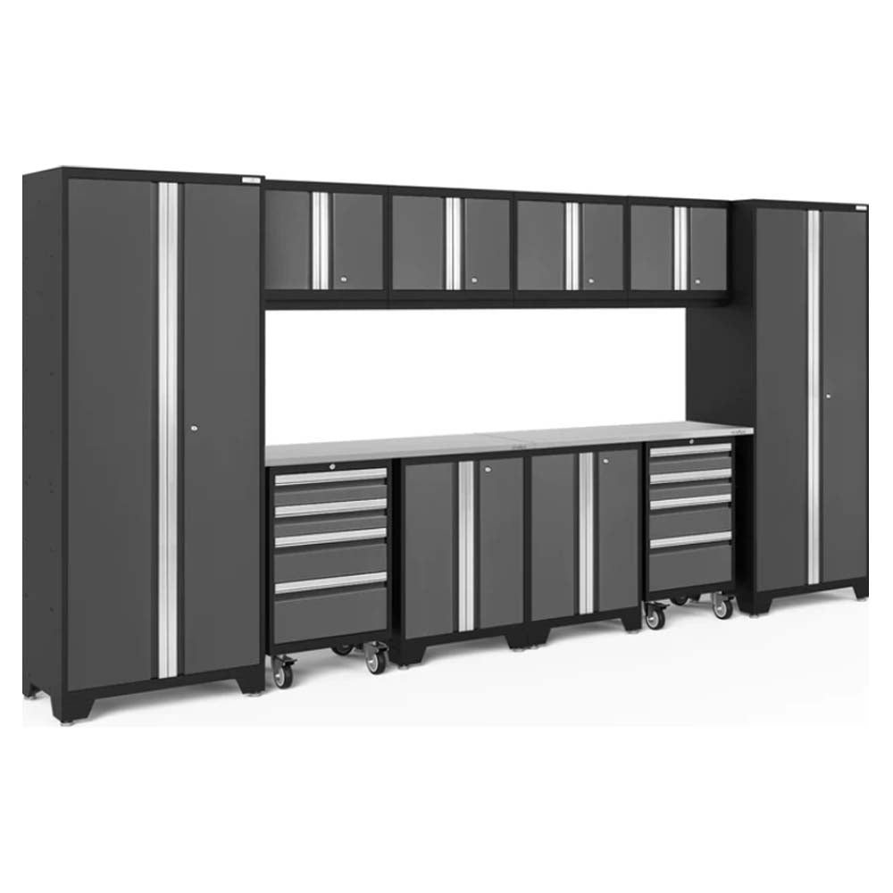 NewAge Bold Series 12 Piece Set With Multi Use Lockers Featuring A Sleek Dark Gray And Silver Color Scheme