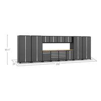 NewAge Garage Cabinet Set Pro 3.0 Series 14 Piece With Multi Function Cabinet Measuring 256 Inches In Width, 85.25 Inches In Height, And 24 Inches In Depth
