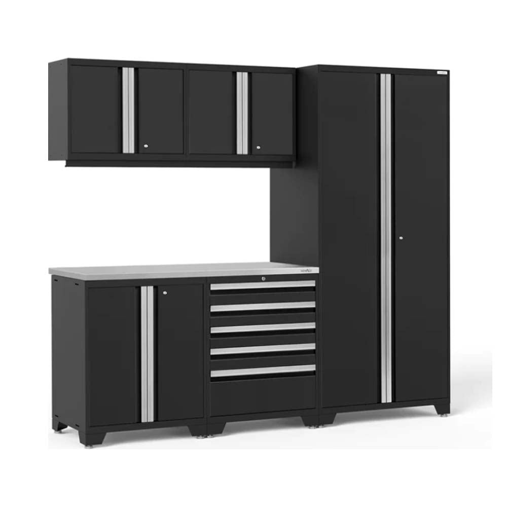 NewAge Pro 3.0 Series 6 Piece Garage Storage Cabinet Set Featuring A Combination Of Cabinets And Drawers