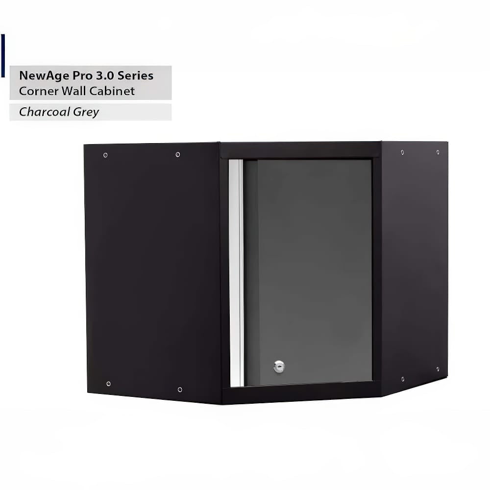 NewAge Pro 3.0 Series Charcoal Grey Corner Wall Cabinet With Single Door
