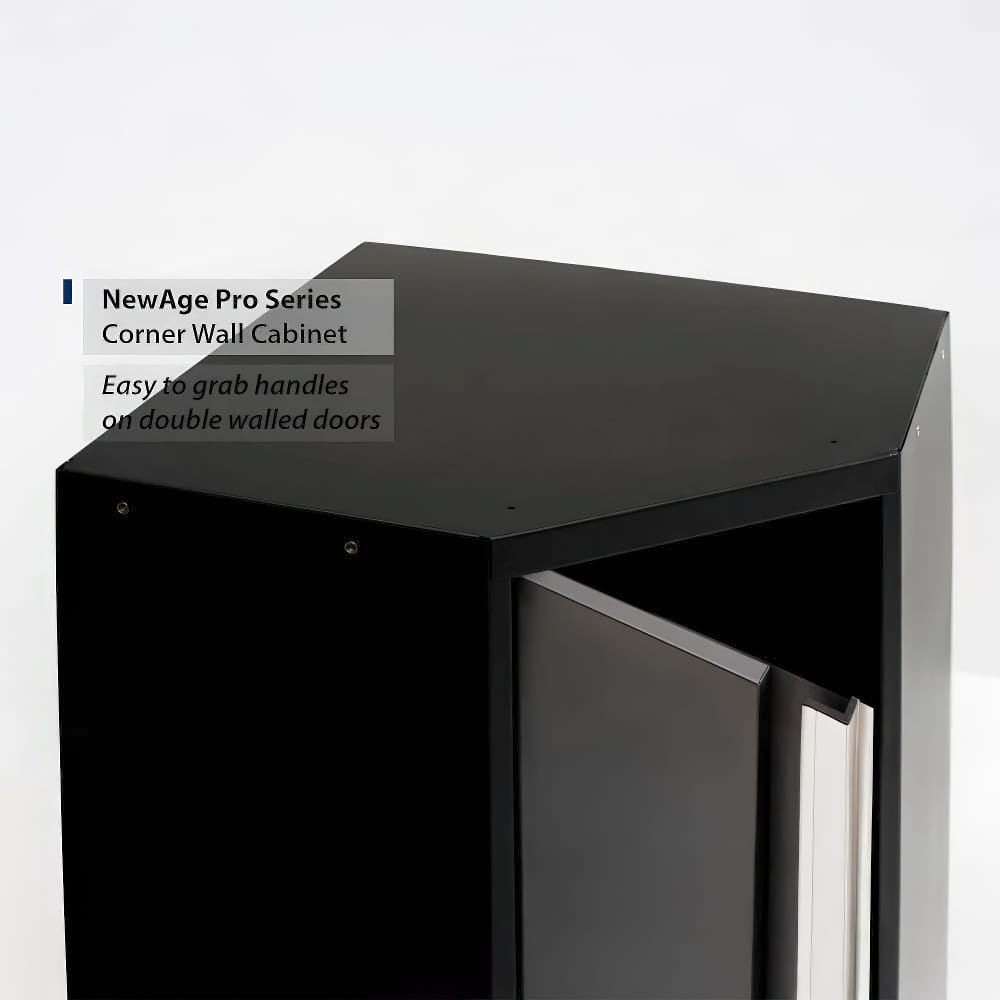 NewAge Pro Series Corner Wall Cabinet With Double Walled Doors And Easy To Grab Handles