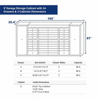 Nine Foot Garage Storage Cabinet Dimensions Diagram