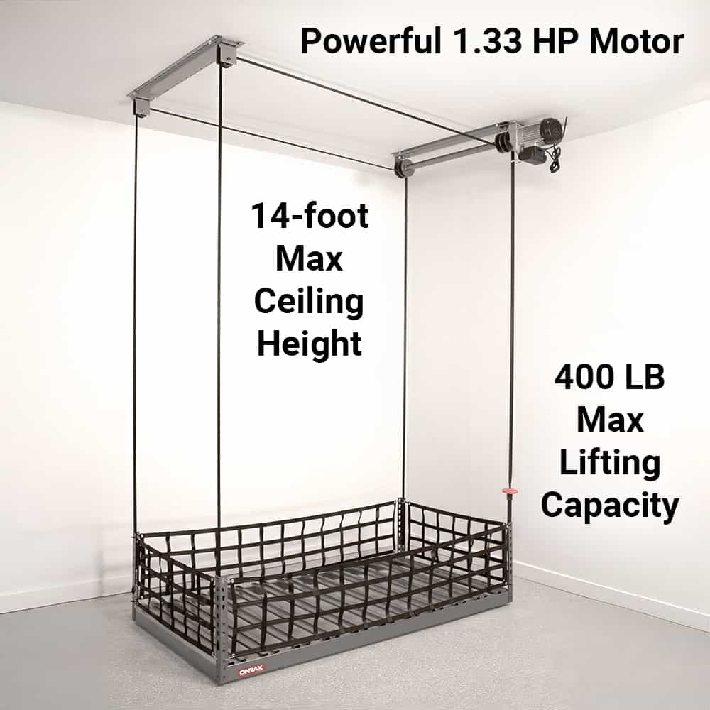 ONRAX Ascension Garage Storage Lift - Motorized Overhead Lifting Syste