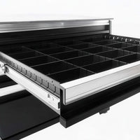Open Metal Tool Drawer With Adjustable Grid Dividers For Small Parts Organization