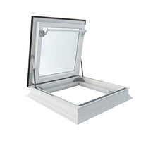 Open Roof Hatch With Glass Panel And Metal Support Arms