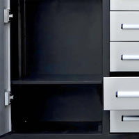 Open Workbench Cabinet Interior With Adjustable Shelf