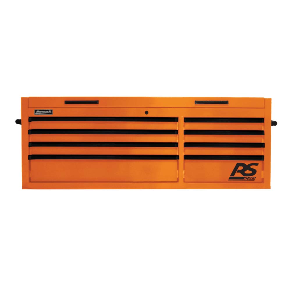 Orange Homak 54 RS Pro 8-Drawer And The RS Logo On The Right Side