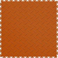 Orange Perfection Tile Garage Flooring With A Raised Diamond Shaped Pattern