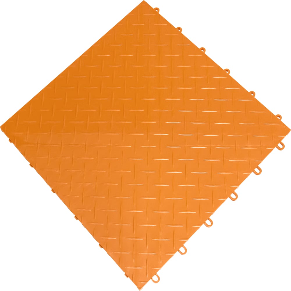 Orange Racedeck Tuffshield Garage Flooring With A Textured Diamond Pattern Likely Designed For Use In A Garage