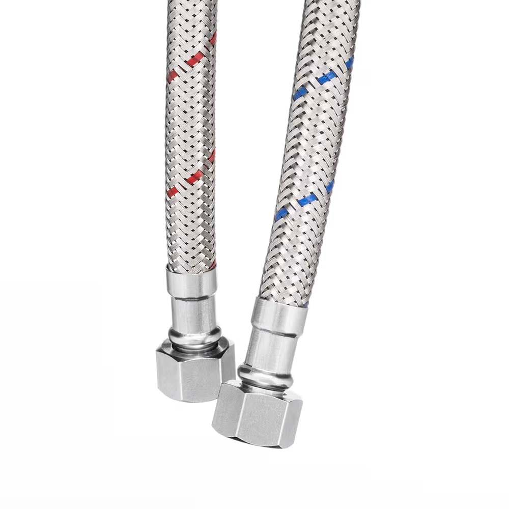 Pair Of Braided Stainless Steel Connector Hoses